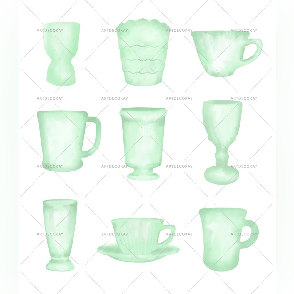 Jadeite Collection Art Note Card Set - Picture 2 of 3